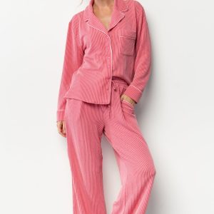 Eloise Ribbed Pajama Set | Pink