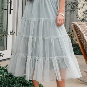 Galena Tulle Skirt | Light Sage