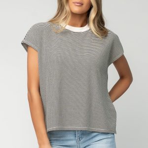 Millie Striped Top | Black + White
