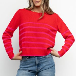 Emmy Sweater | Red + Pink