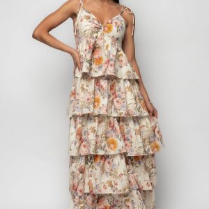 Angelica Tiered Maxi Dress | Multi Floral