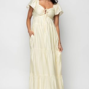 Agatha Maxi Dress | Pale Yellow