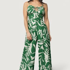 Linda Jumpsuit | Green Print