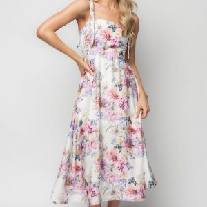 Opaline Midi Dress | Purple + Blue Floral