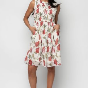 Cl??mence Smocked Short Dress | Rose Floral