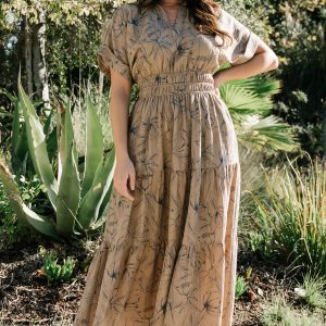 Hedda Tiered Maxi Dress | Natural + Blue Floral