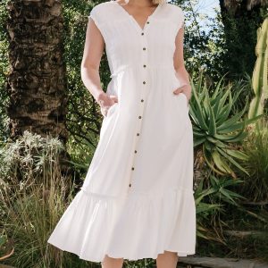 Luisa Midi Dress | Off White