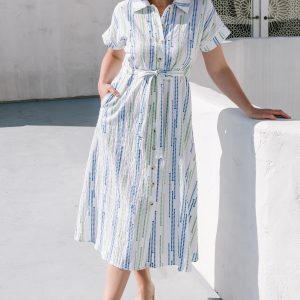 Jimena Midi Dress | Blue + Green Print