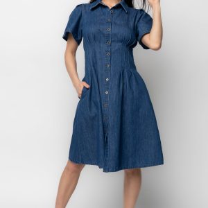 Coco Denim Short Dress | Dark Wash