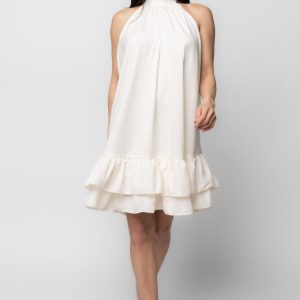 Lulu Ruffle Short Dress | Cream