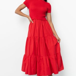 Devotion Tiered Dress | Red