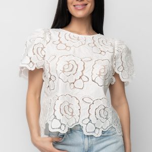 Delphine Floral Top | Off White