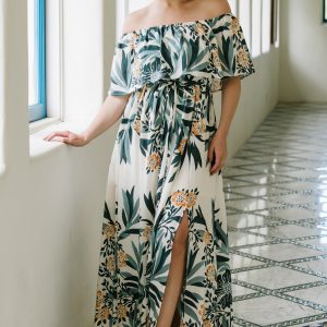 Valentina Off Shoulder Maxi Dress | Multi Print
