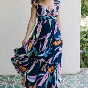Mercedes Maxi Dress | Tropical Navy Multi