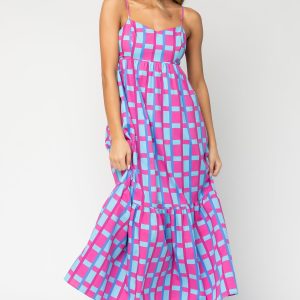 Rita Maxi Dress | Pink + Blue