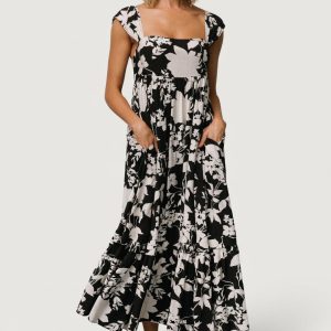Aita Maxi Dress | Black + Ivory Floral