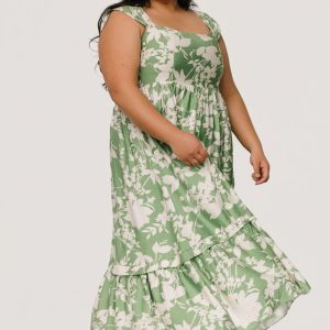Aita Maxi Dress | Green + Ivory Floral