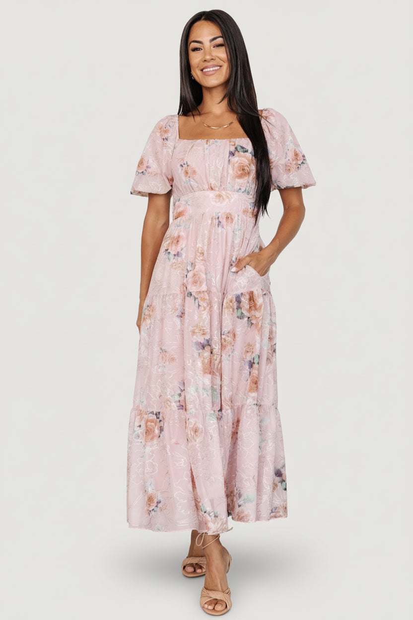 Annabeth Midi Dress | Blush Floral