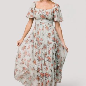 Annabeth Midi Dress | Eucalyptus Floral