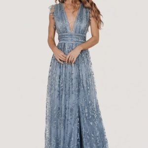 Arlene Shimmer Gown | Winter Blue