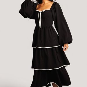 Barcelona Tiered Dress | Black