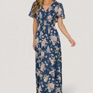 Birdie Maxi Dress | Blue + Blush Floral
