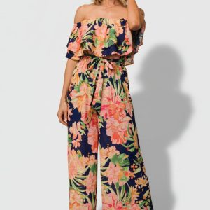Capistrano Ruffle Jumpsuit | Navy Floral