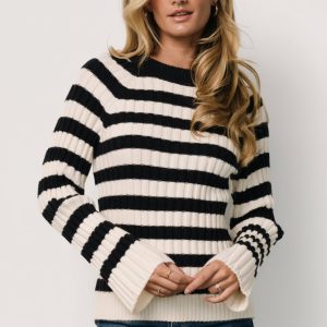 Carrie Striped Sweater | Navy + Ivory