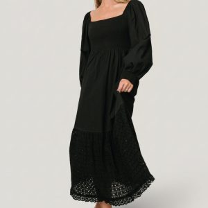 Chandler Eyelet Maxi Dress | Black
