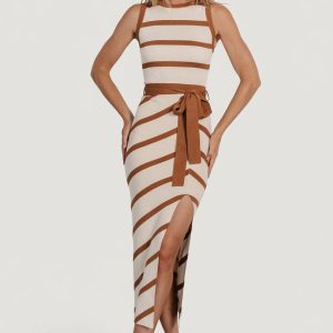 Chelsea Knit Dress | Beige + Camel