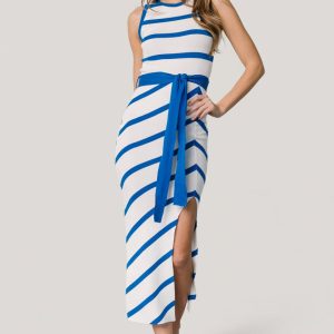 Chelsea Knit Dress | White + Blue