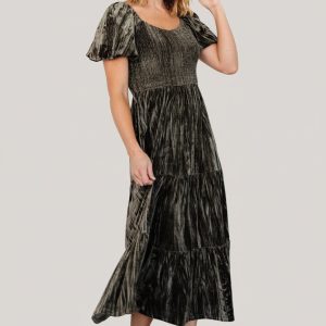 Colleen Velvet Maxi Dress | Olive