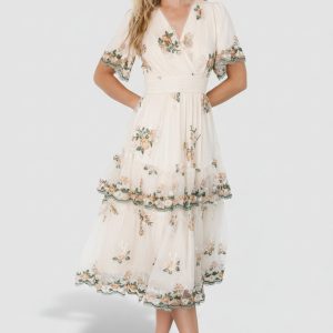 Cynthia Midi Dress | Cream Floral