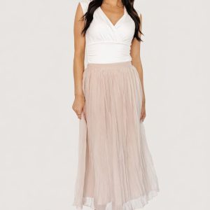 Cyra Midi Skirt | Natural