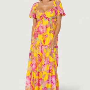 Darla Maxi Dress | Yellow + Pink Floral