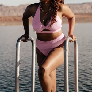 Del Mar Ribbed Bikini Bottom | Pink