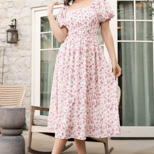 Dorine Midi Dress | Ivory + Blush Floral