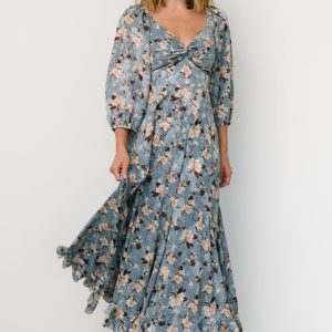 Estefania Maxi Dress | Blue + Peach Floral