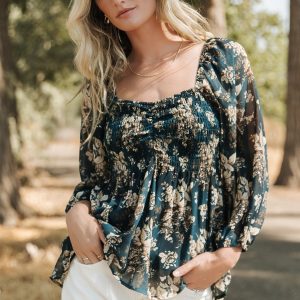Fenna Smocked Top | Topaz Floral
