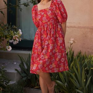 Gabbie Short Dress | Red Multi Floral