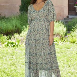 Ginny Maxi Dress | Light Green Floral