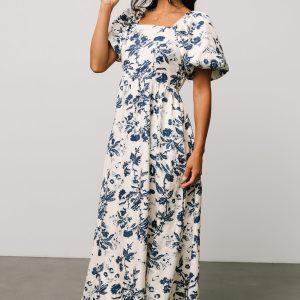 Graceland Maxi Dress | Cream + Navy Floral