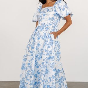 Graceland Maxi Dress | White + Blue Floral
