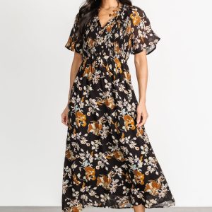 Hathaway Midi Dress | Black Floral