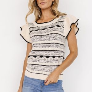 Herriman Knit Top | Cream + Black
