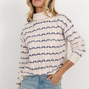 Hollis Knit Sweater | Ivory + Blue
