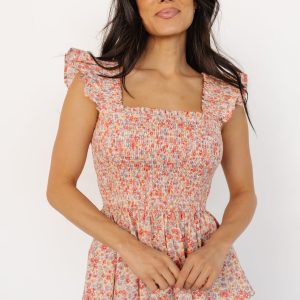 Ida Peplum Top | Pink Multi Floral