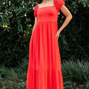 Ilona Maxi Dress | Cherry Red
