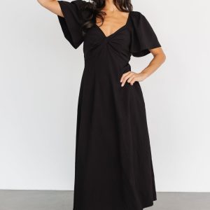 Indie Back Tie Dress | Black
