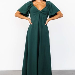 Indie Back Tie Dress | Dark Green